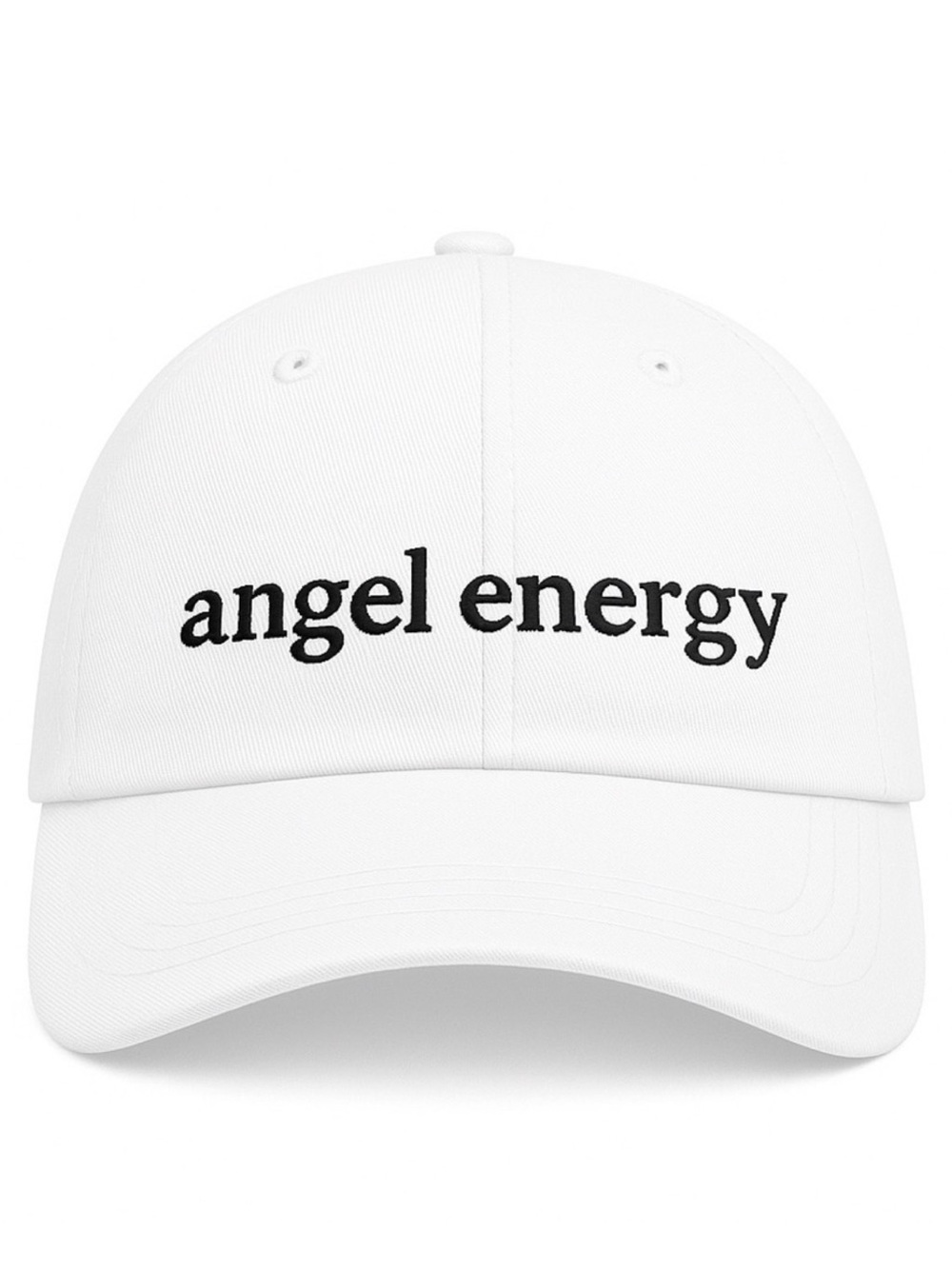 🤍 Angel Energy Embroidered White Baseball Adjustable Velcro Cute Hat Aesthetic